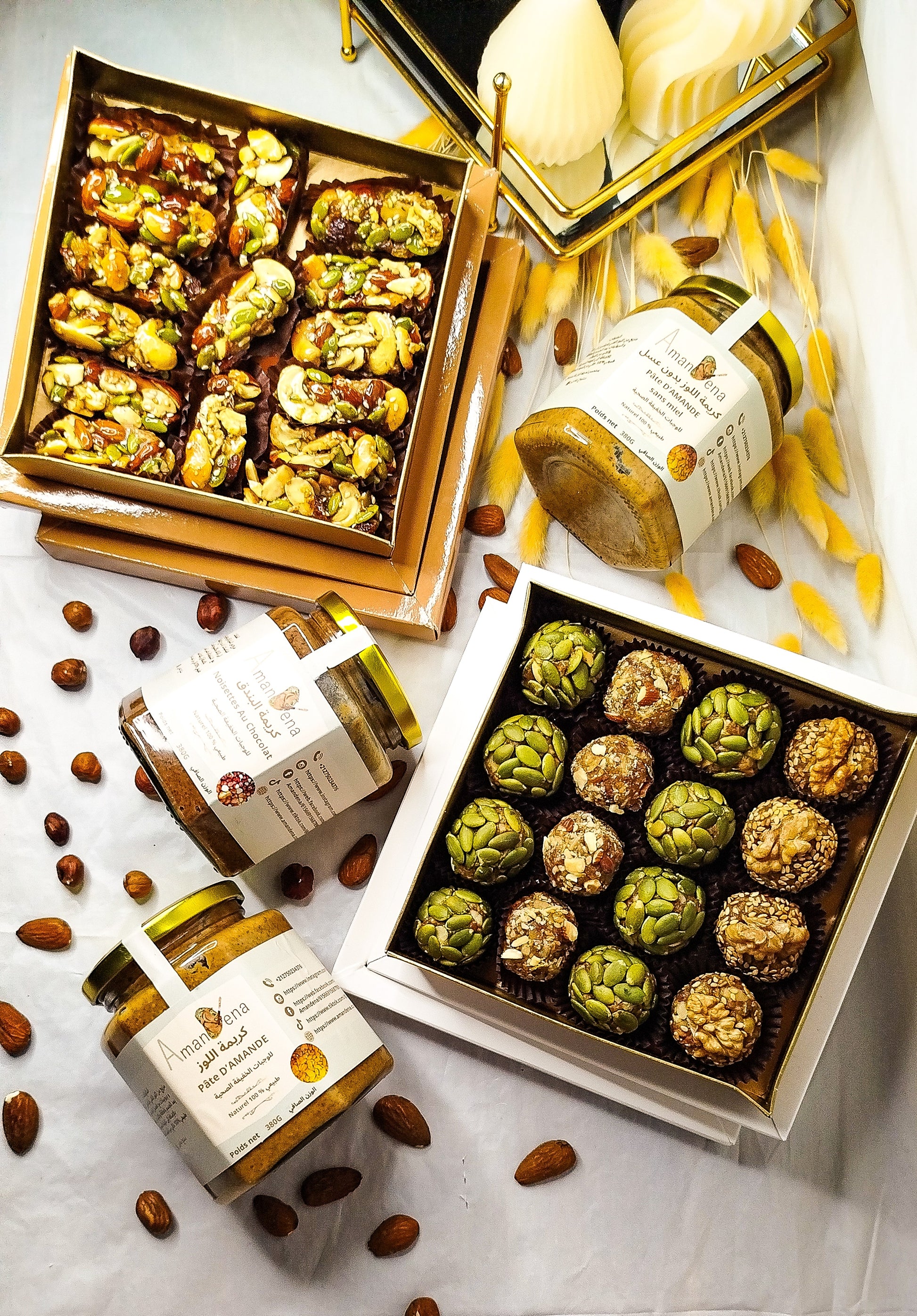 🌟 Pack 🌟 AMANDeNA Elite-Energie { 3 boites 380 g + 15 boules + 15 Nougat}